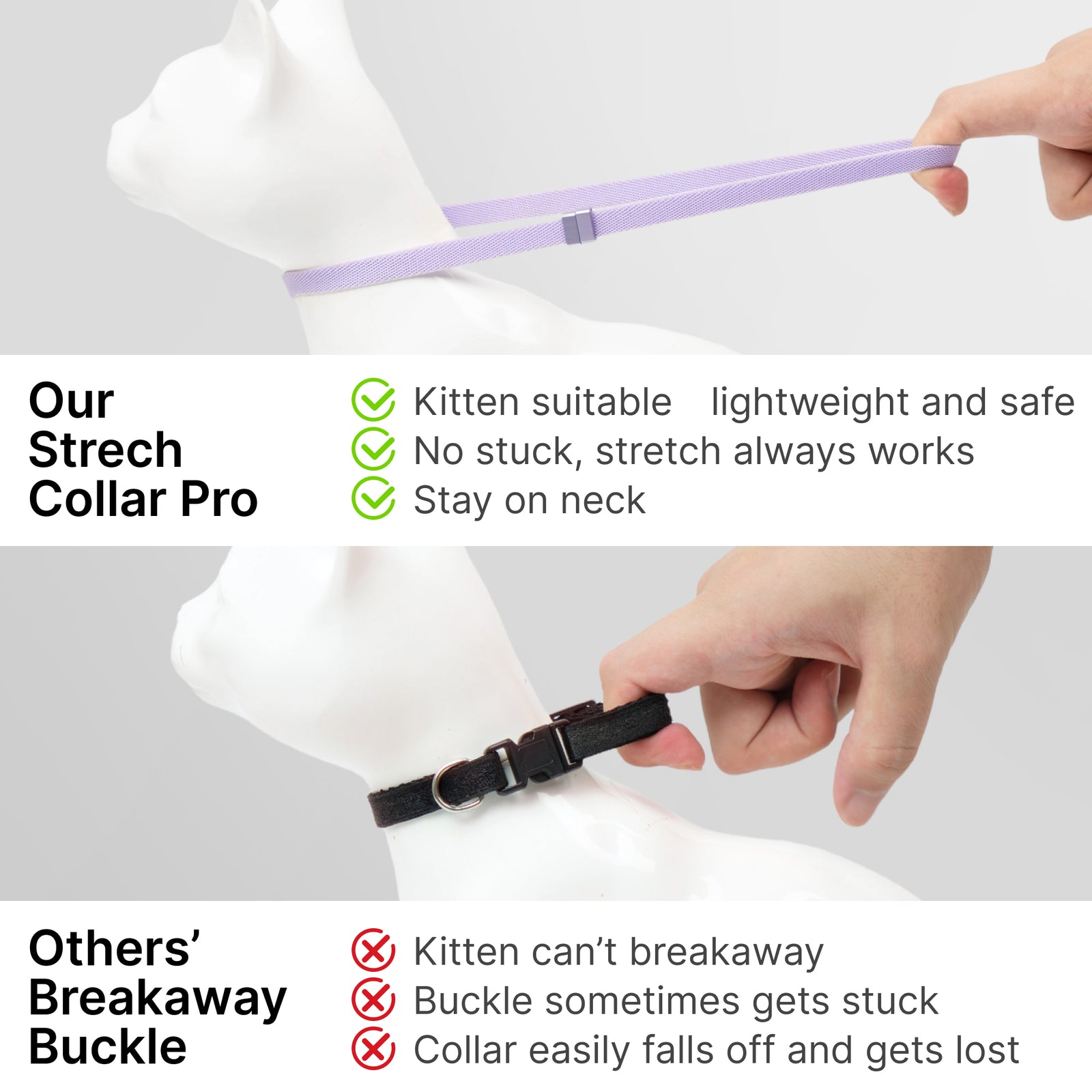 Anti-Choking Cat Collar (Elastic Webbing Pro)