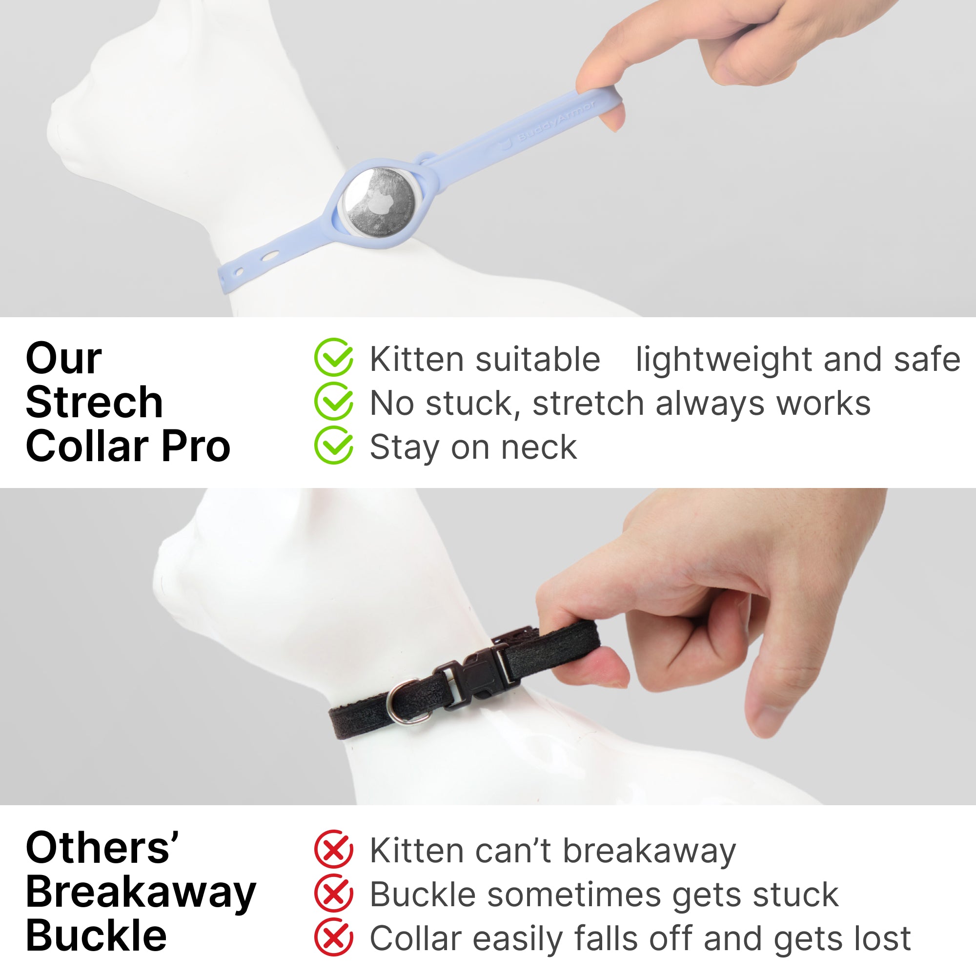 Anti-Choke AirTag Cat Collar G2 (QR)